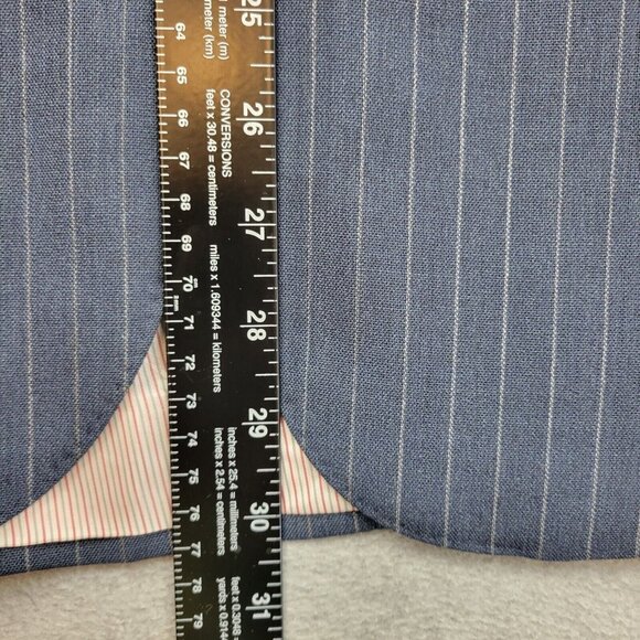 Brooks Brothers Blazer Mens Size 42 Long Tollegno 1900 Career Navy Pinst… - Picture 11 of 15